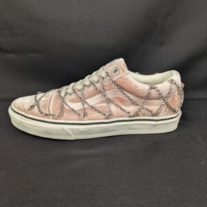Vans x Sandy Liang Old Skool Pink Velvet Silver Chain Shoes Sample Size W 9